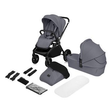 Lionelo - Kombinerad 2-i-1-barnvagn MIKA PLUS Grey Stone