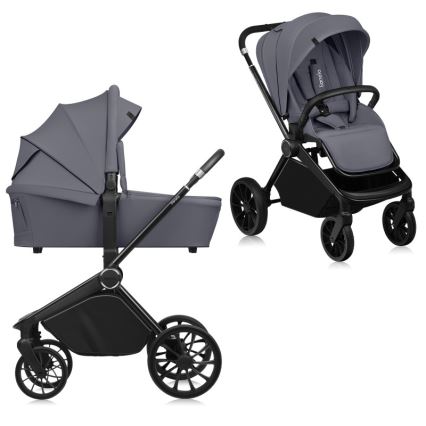 Lionelo - Kombinerad 2-i-1-barnvagn MIKA PLUS Grey Stone