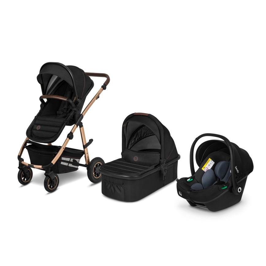 Lionelo - Kombinerad 3-i-1 barnvagn AMBER Black Onyx