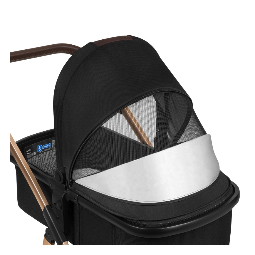 Lionelo - Kombinerad 3-i-1 barnvagn AMBER Black Onyx