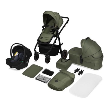 Lionelo - Kombinerad 3-i-1 barnvagn AMBER PLUS Green Forest
