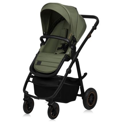 Lionelo - Kombinerad 3-i-1 barnvagn AMBER PLUS Green Forest