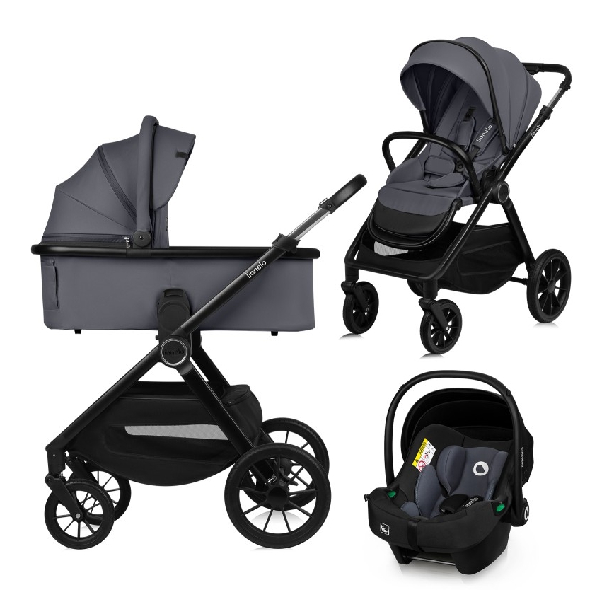 Lionelo - Kombinerad 3-i-1-barnvagn LAYLA Grey Stone