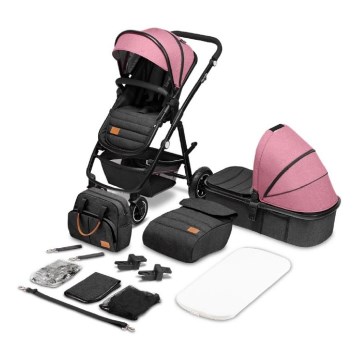 Lionelo - Kombinerad barnvagn 2 i 1 AMBER Pink Rose