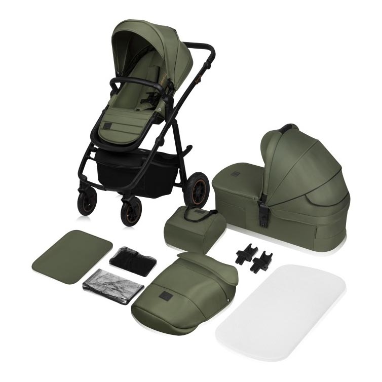 Lionelo - Kombinerad barnvagn 2-i-1 AMBER PLUS Green Forest