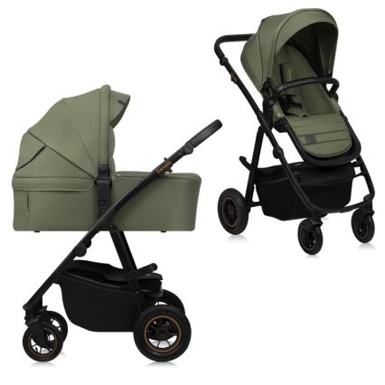 Lionelo - Kombinerad barnvagn 2-i-1 AMBER PLUS Green Forest