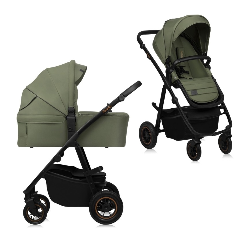 Lionelo - Kombinerad barnvagn 2-i-1 AMBER PLUS Green Forest