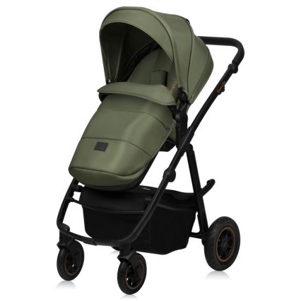 Lionelo - Kombinerad barnvagn 2-i-1 AMBER PLUS Green Forest