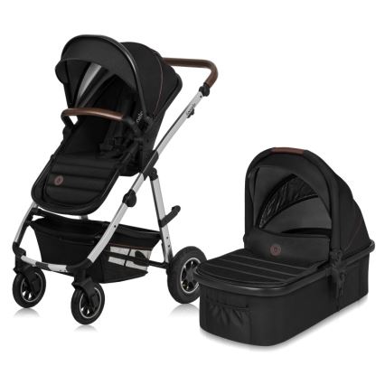 Lionelo - Kombinerad barnvagn 2-i-1 AMBER Svart Silver