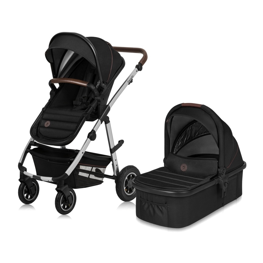 Lionelo - Kombinerad barnvagn 2-i-1 AMBER Svart Silver