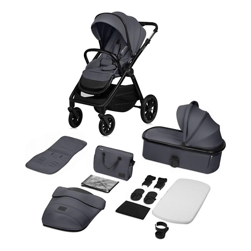 Lionelo - Kombinerad barnvagn 2-i-1 LAYLA Grey Stone