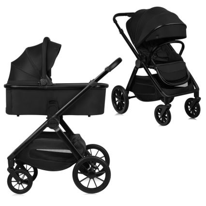 Lionelo - Kombinerad barnvagn 2-i-1 LAYLA Svart Onyx