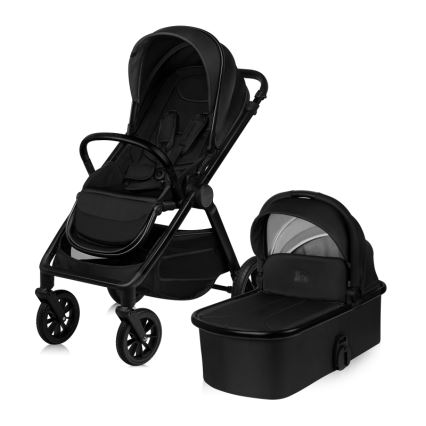 Lionelo - Kombinerad barnvagn 2-i-1 LAYLA Svart Onyx