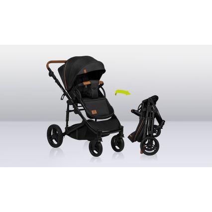 Lionelo - Kombinerad barnvagn 2-i-1 MARI TOUR Black Onyx