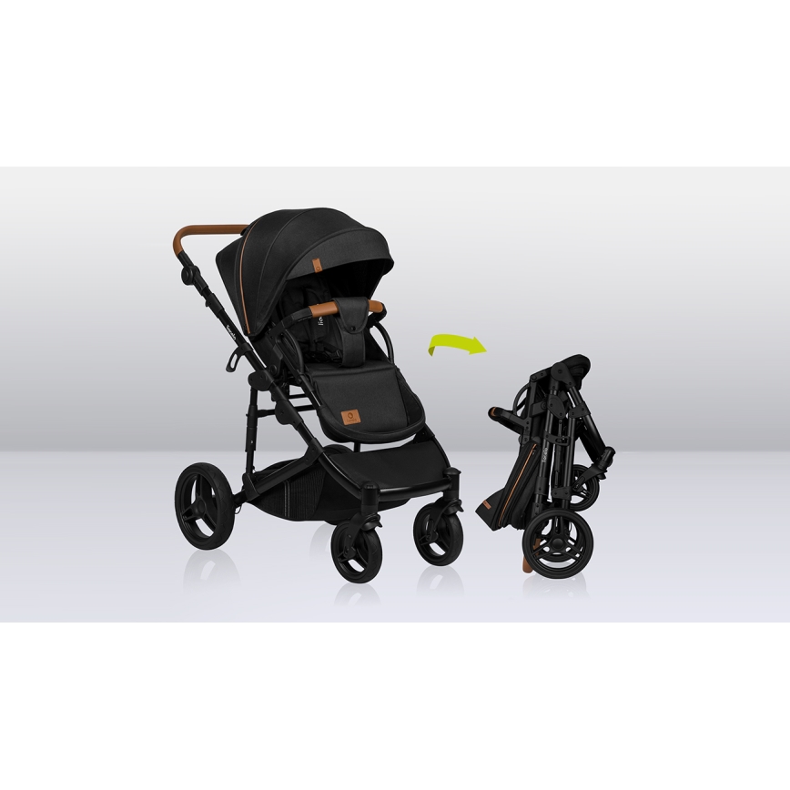 Lionelo - Kombinerad barnvagn 2-i-1 MARI TOUR Black Onyx