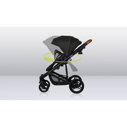 Lionelo - Kombinerad barnvagn 2-i-1 MARI TOUR Black Onyx