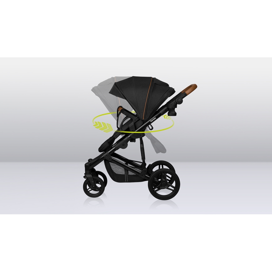 Lionelo - Kombinerad barnvagn 2-i-1 MARI TOUR Black Onyx