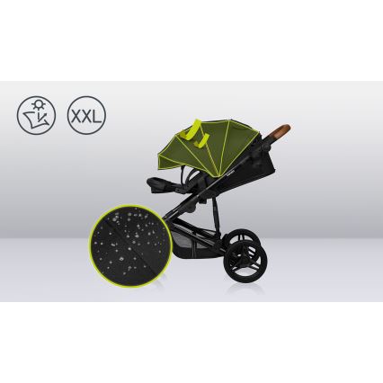 Lionelo - Kombinerad barnvagn 2-i-1 MARI TOUR Black Onyx