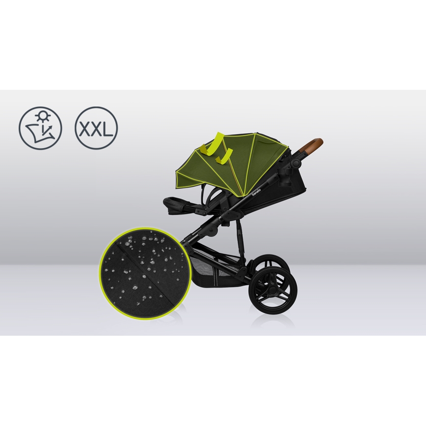 Lionelo - Kombinerad barnvagn 2-i-1 MARI TOUR Black Onyx