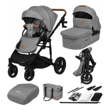 Lionelo - Kombinerad barnvagn 2-i-1 MARI TOUR Grey Stone