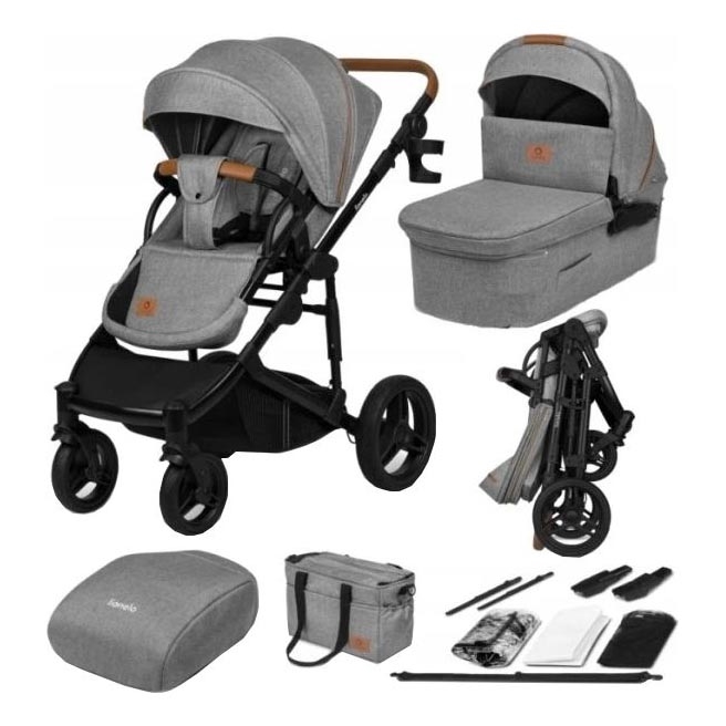 Lionelo - Kombinerad barnvagn 2-i-1 MARI TOUR Grey Stone