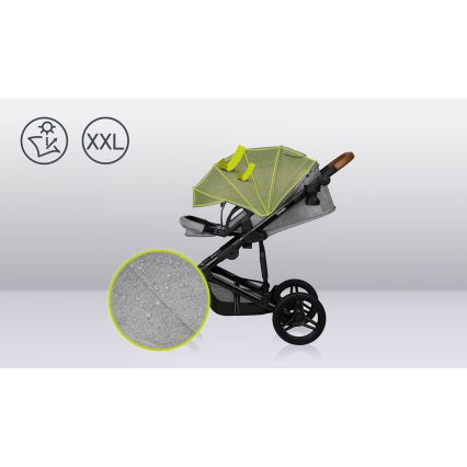 Lionelo - Kombinerad barnvagn 2-i-1 MARI TOUR Grey Stone