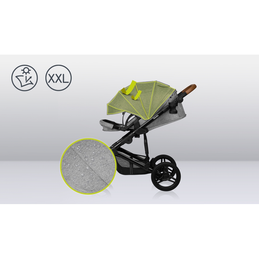 Lionelo - Kombinerad barnvagn 2-i-1 MARI TOUR Grey Stone