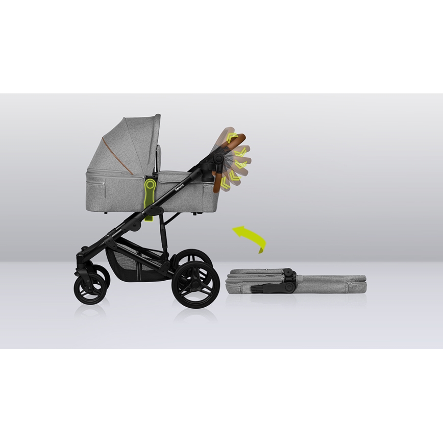 Lionelo - Kombinerad barnvagn 2-i-1 MARI TOUR Grey Stone