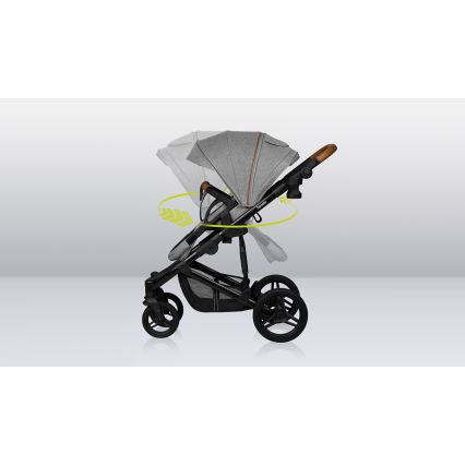 Lionelo - Kombinerad barnvagn 2-i-1 MARI TOUR Grey Stone