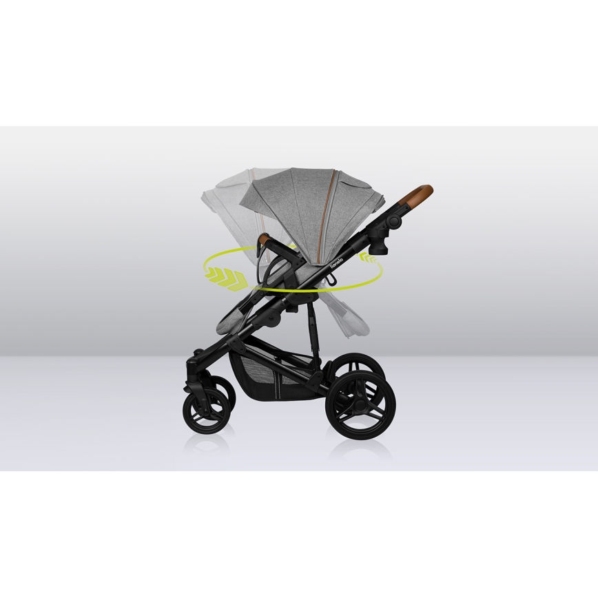 Lionelo - Kombinerad barnvagn 2-i-1 MARI TOUR Grey Stone