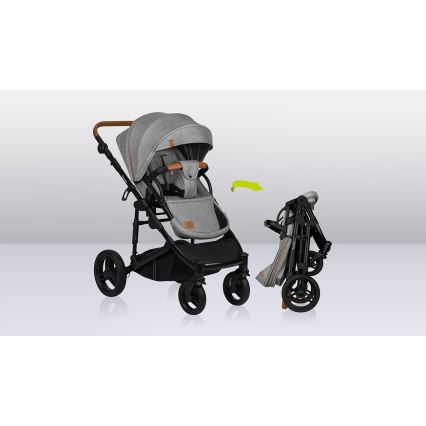 Lionelo - Kombinerad barnvagn 2-i-1 MARI TOUR Grey Stone