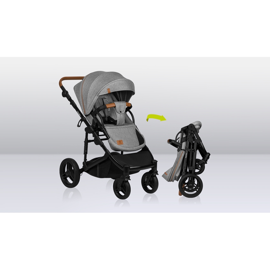 Lionelo - Kombinerad barnvagn 2-i-1 MARI TOUR Grey Stone
