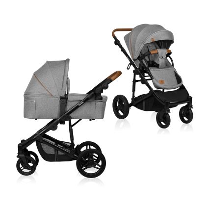 Lionelo - Kombinerad barnvagn 2-i-1 MARI TOUR Grey Stone