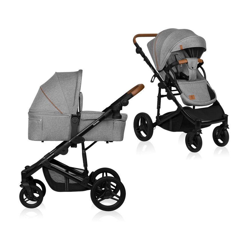 Lionelo - Kombinerad barnvagn 2-i-1 MARI TOUR Grey Stone