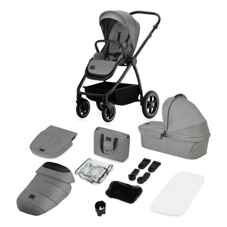 Lionelo - Kombinerad barnvagn 2-i-1 MERIL Grey Stone