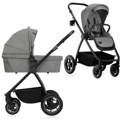 Lionelo - Kombinerad barnvagn 2-i-1 MERIL Grey Stone