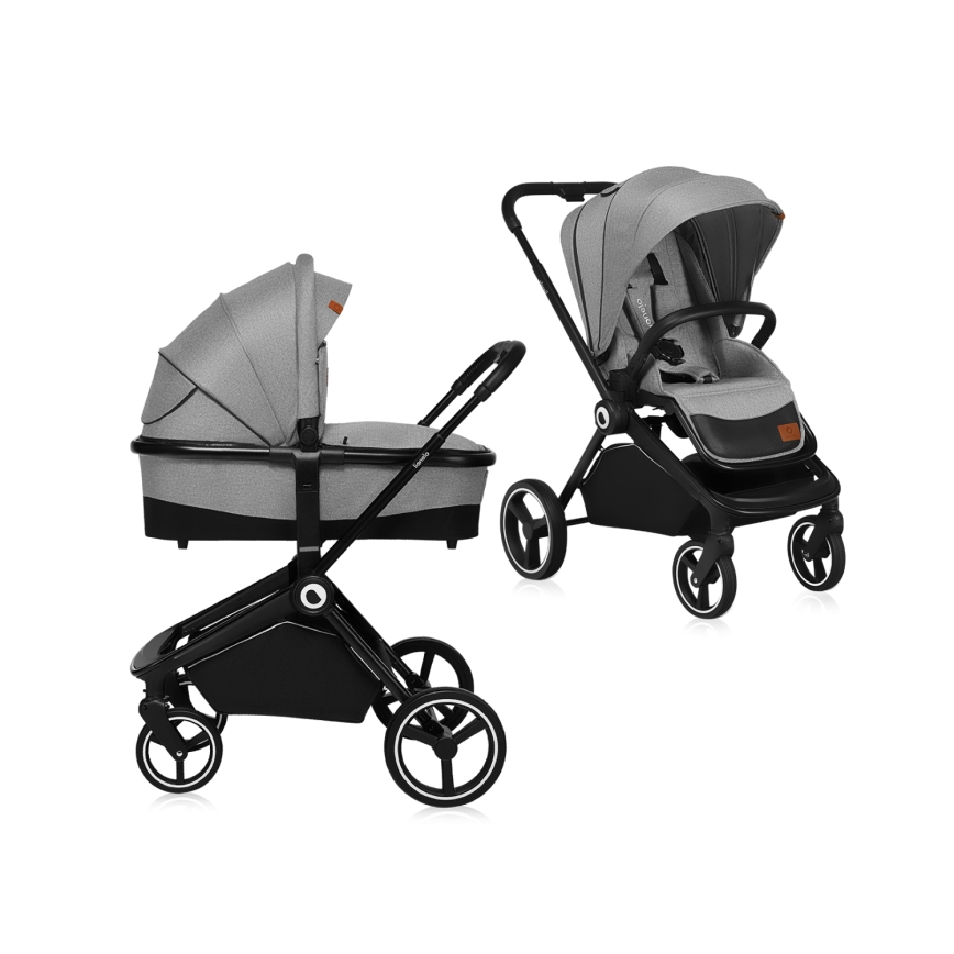 Lionelo - Kombinerad barnvagn 2-i-1 MIKA Grey Stone