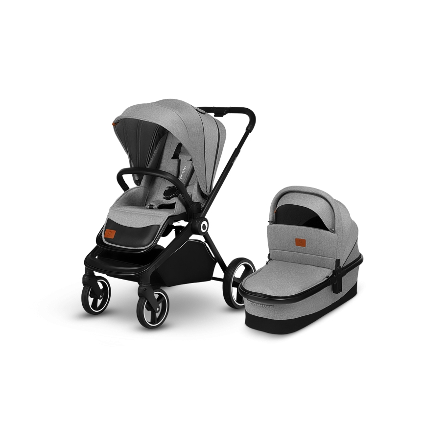 Lionelo - Kombinerad barnvagn 2-i-1 MIKA Grey Stone