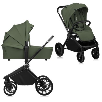 Lionelo - Kombinerad barnvagn 2-i-1 MIKA PLUS Olivgrön