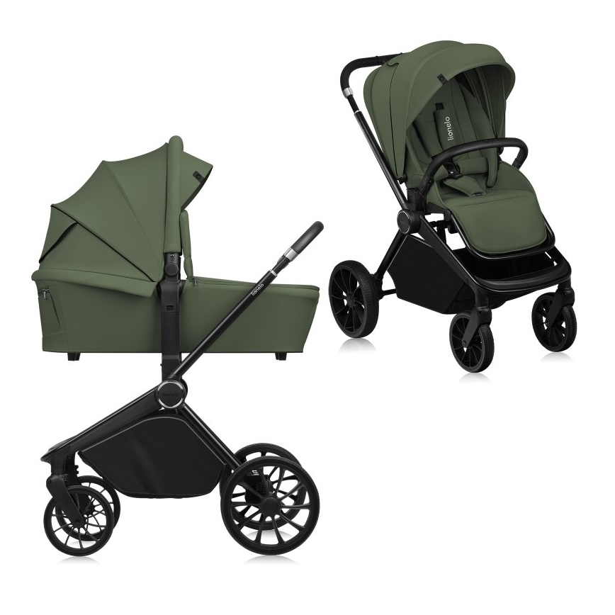 Lionelo - Kombinerad barnvagn 2-i-1 MIKA PLUS Olivgrön