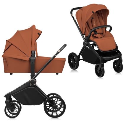 Lionelo - Kombinerad barnvagn 2-i-1 MIKA PLUS rostbrun