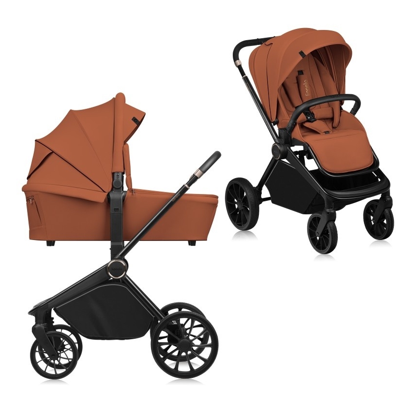 Lionelo - Kombinerad barnvagn 2-i-1 MIKA PLUS rostbrun