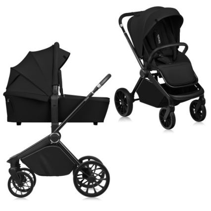 Lionelo - Kombinerad barnvagn 2-i-1 MIKA PLUS Svart Onyx