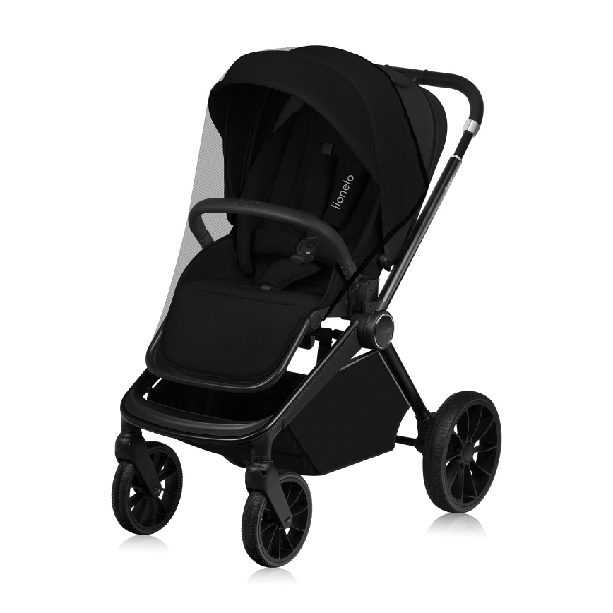 Lionelo - Kombinerad barnvagn 2-i-1 MIKA PLUS Svart Onyx