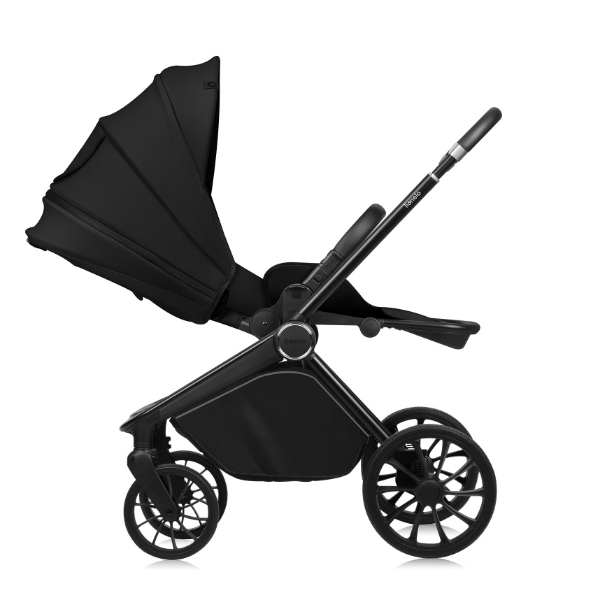 Lionelo - Kombinerad barnvagn 2-i-1 MIKA PLUS Svart Onyx