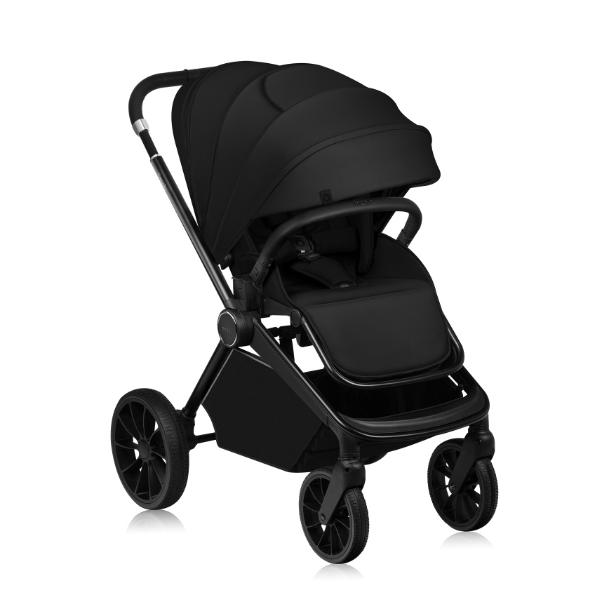 Lionelo - Kombinerad barnvagn 2-i-1 MIKA PLUS Svart Onyx