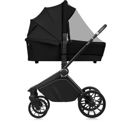Lionelo - Kombinerad barnvagn 2-i-1 MIKA PLUS Svart Onyx