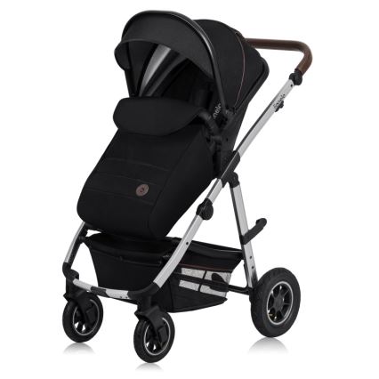 Lionelo - Kombinerad barnvagn 3-i-1 AMBER Svart/Silver