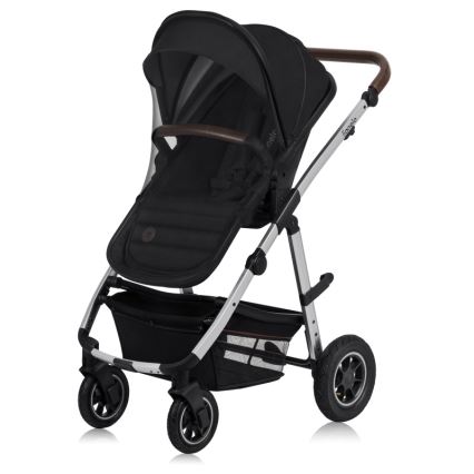 Lionelo - Kombinerad barnvagn 3-i-1 AMBER Svart/Silver