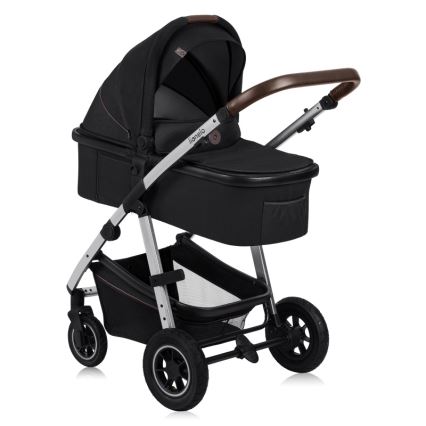 Lionelo - Kombinerad barnvagn 3-i-1 AMBER Svart/Silver